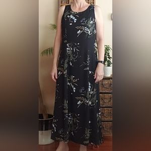Studio I Black Sleeveless Floral Dress Ladies Size 12
